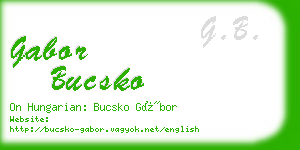 gabor bucsko business card